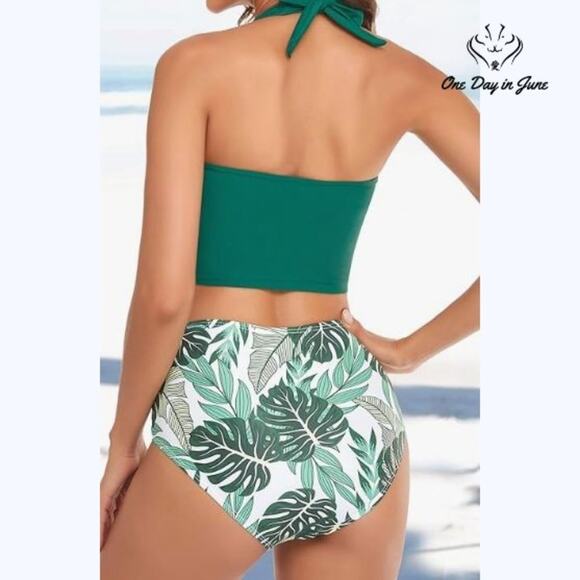 Mukeyo High Waisted Halter Bikini Swimsuit Size S - Picture 2 of 5